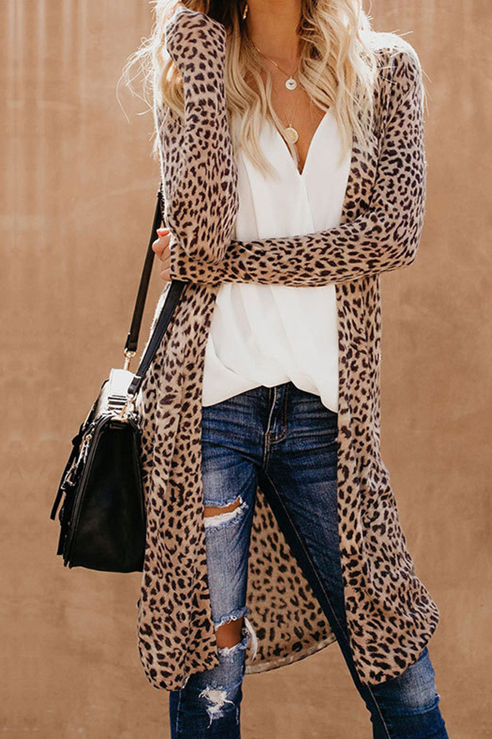 Women Superb Printed Pattern Long Sleeve Front Open Attractive Winter Cardigan