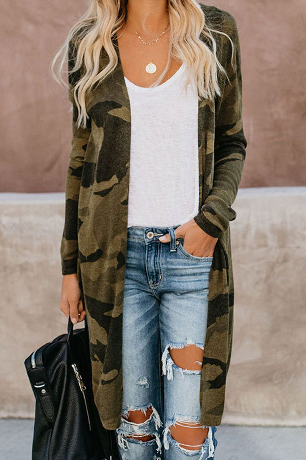 Women Superb Printed Pattern Long Sleeve Front Open Attractive Winter Cardigan