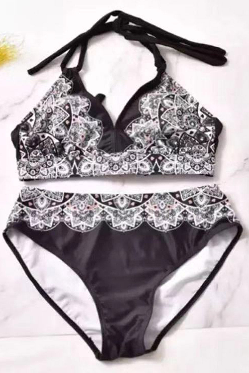 Women Swimwear Plus Size Bandage push up Printing Padded Bra Bikini Body Swimsuit
