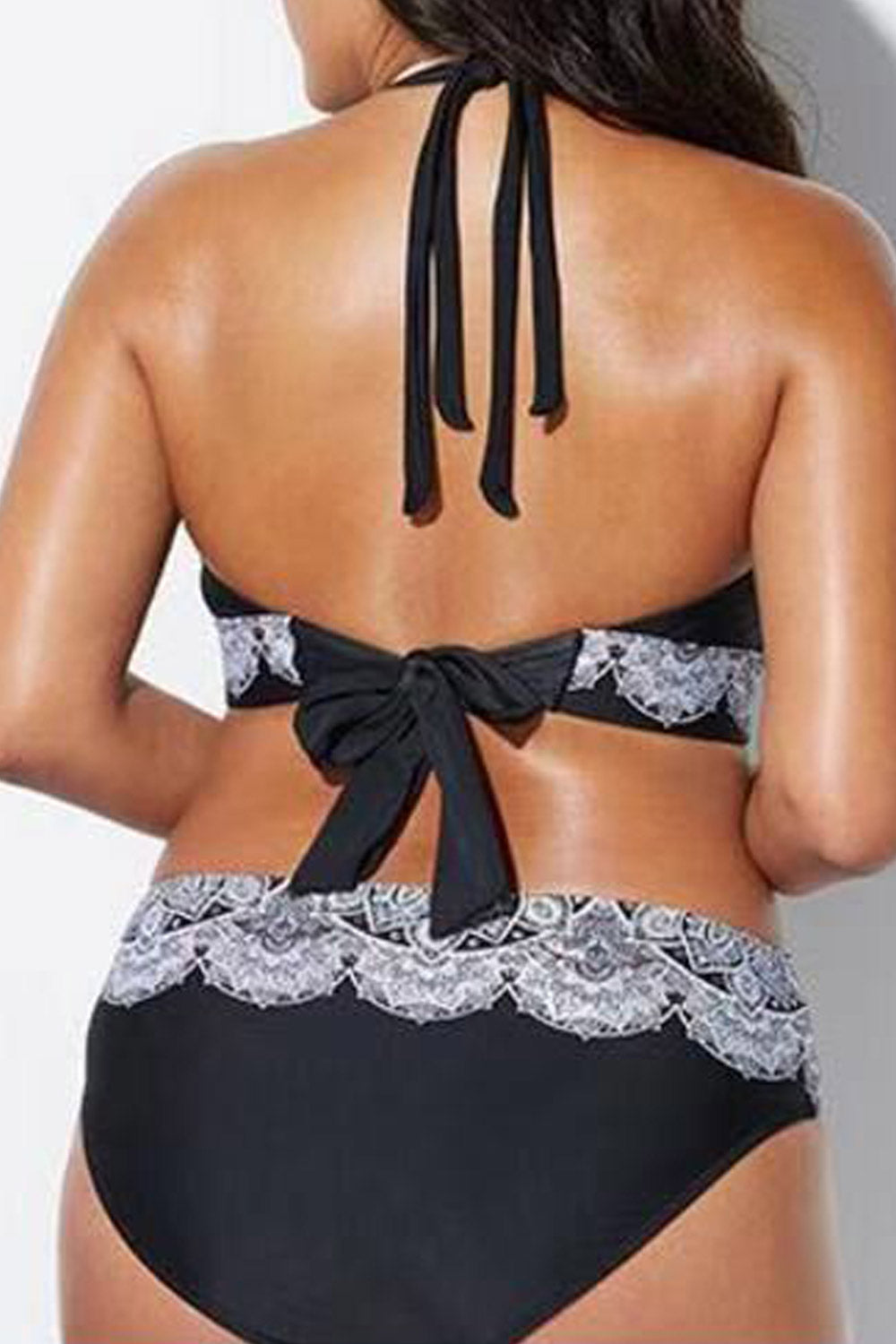 Women Swimwear Plus Size Bandage push up Printing Padded Bra Bikini Body Swimsuit