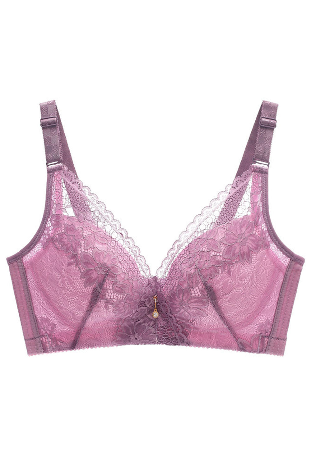 Women Plus Ultra-Thin Stylish Lace Bra Wireless Non-Padded Bra