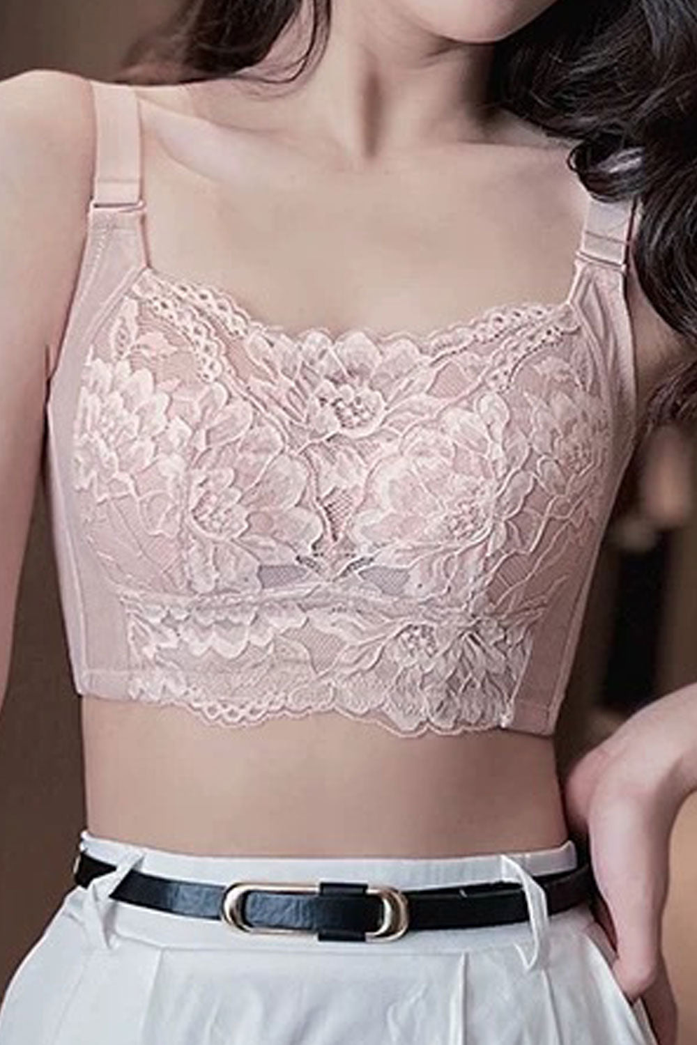 Women Plus Seamless Front Buckle Opening Push Up Bra