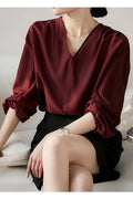 Women's Fashion V-neck Pullover Silhouette Top