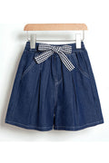 Kids Girls New Summer Culottes Style Bow Jeans Shorts