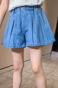 Kids Girls New Summer Denim Thin Section Wide-Leg Shorts