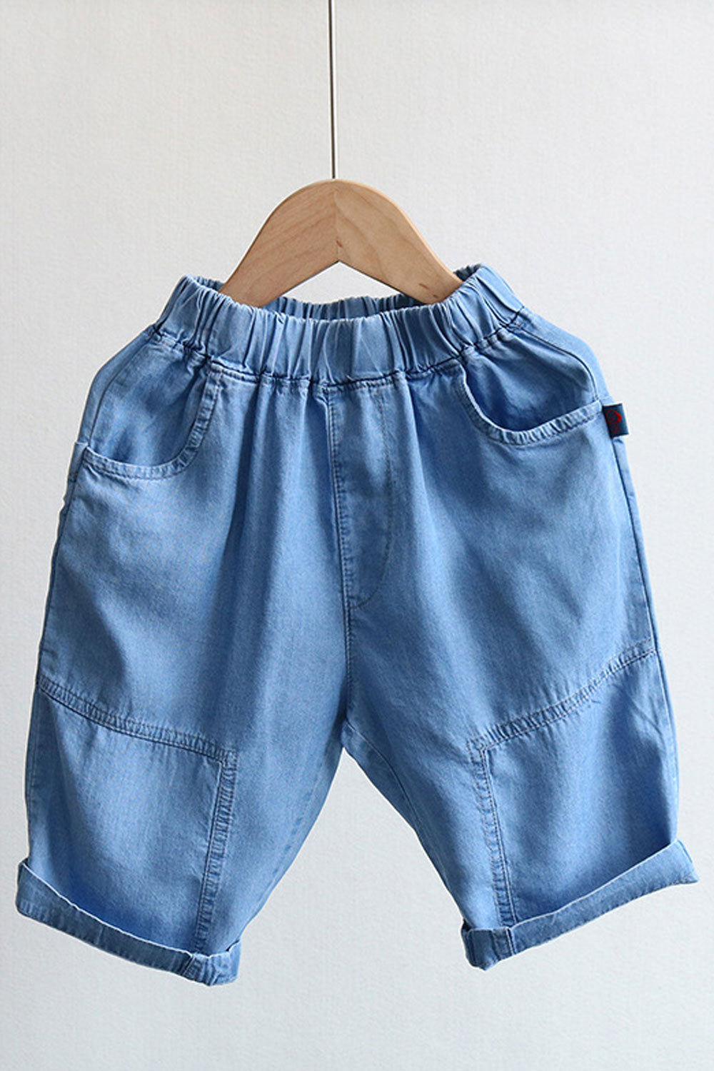 Kids Girls New Summer Tencel Denim Thin Section Cropped Shorts