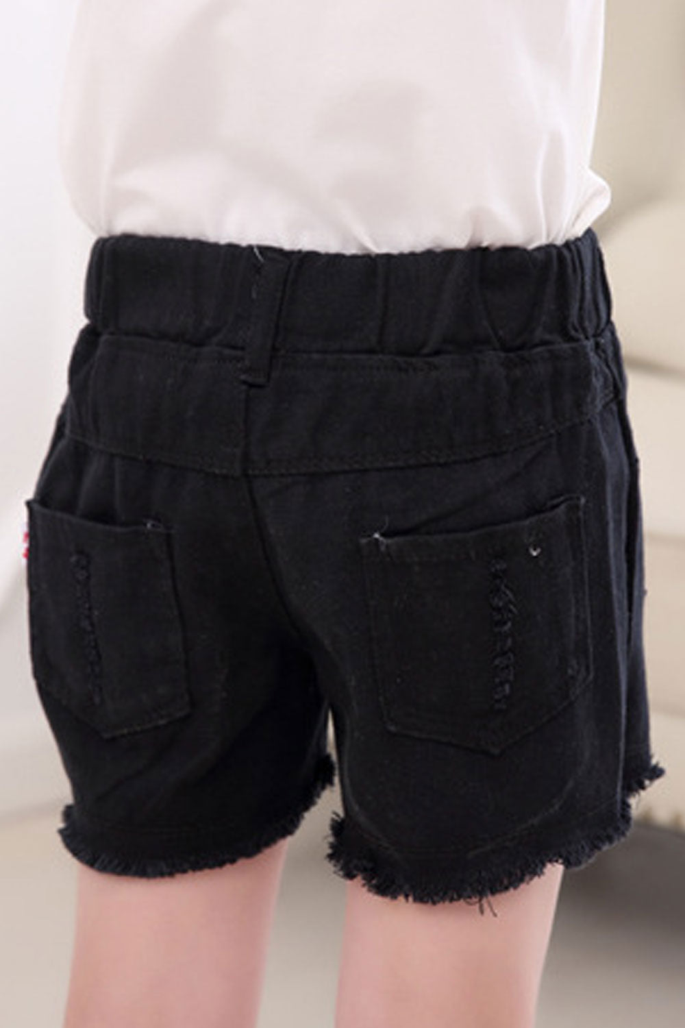 Kids Girls New Trendy Outerwear Loose Rough Edges Design Summer Casual Shorts