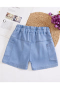 Kids Girls New Ice Silk Tencel Denim Cartoon and Other Pattern Summer Shorts