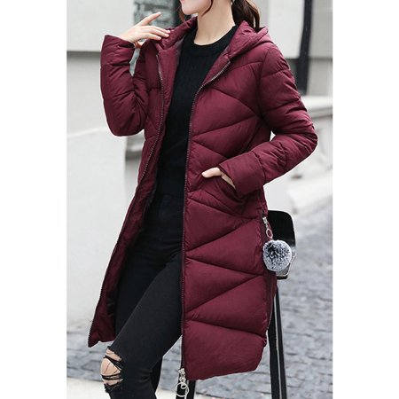 Junior Hat Neck Long Solid Zipper Jacket