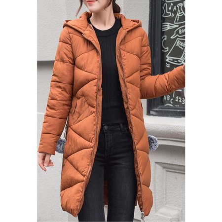 Junior Hat Neck Long Solid Zipper Jacket