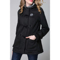 Women Charming Horn Buckle Closure Solid Color Two Pocket Hood Coat