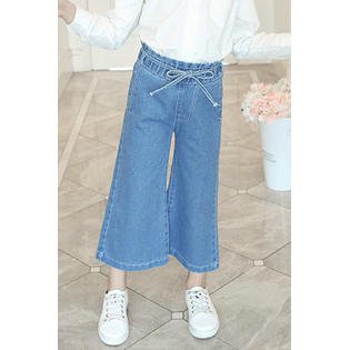 Kids Girls Loose Fit Drawcord Style Jeans