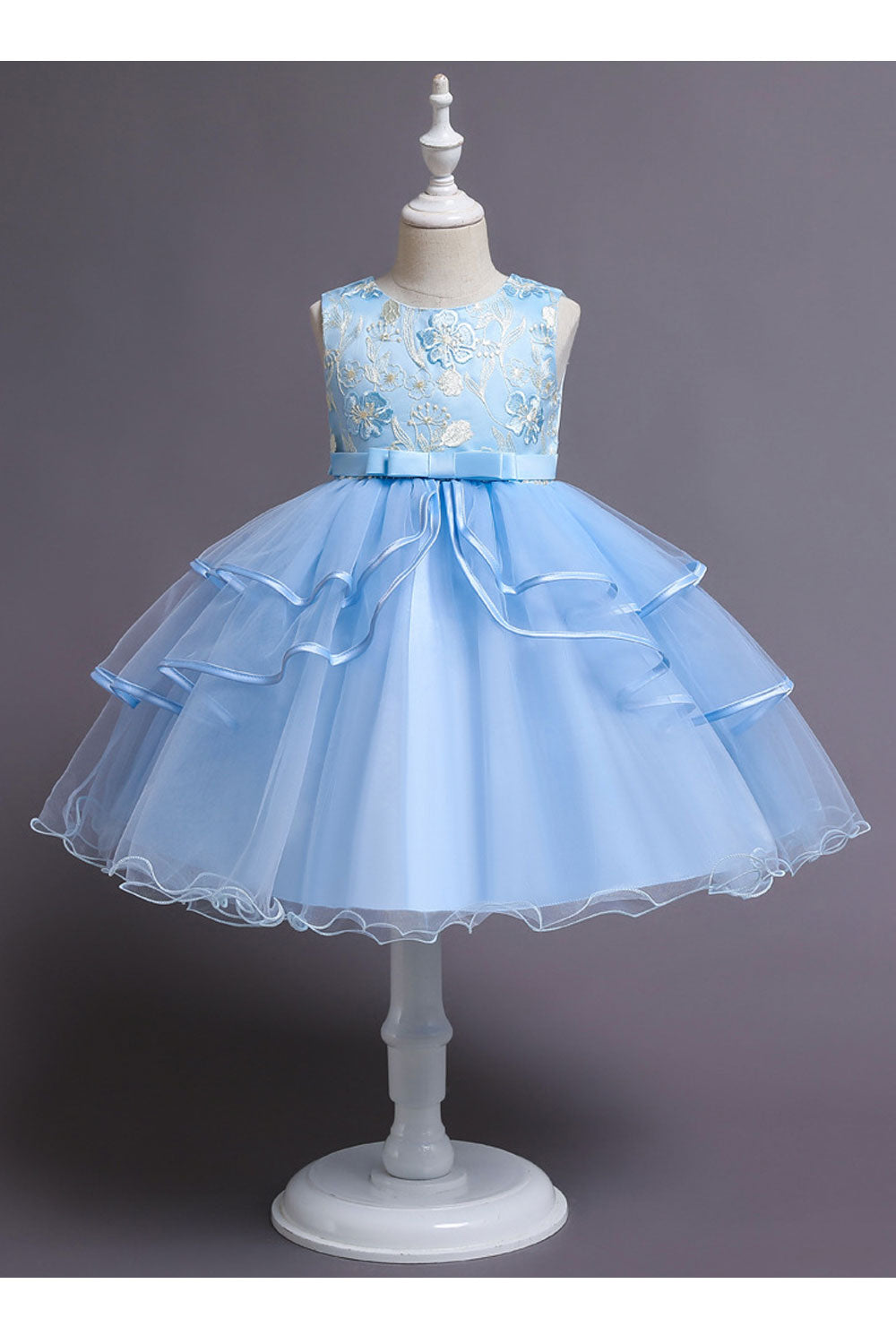 Kids Girls Flower Bust Sleeveless Beautiful Dress
