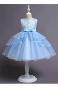 Kids Girls Flower Bust Sleeveless Beautiful Dress