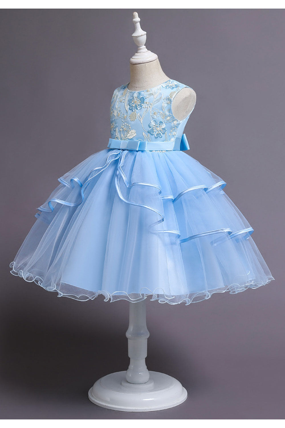 Kids Girls Flower Bust Sleeveless Beautiful Dress