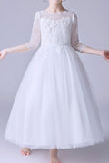 Kid Girl Playful Long Skirt Wedding Dress