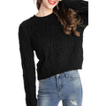 Women High Neck Long Sleeve Solid Elegant Sweater