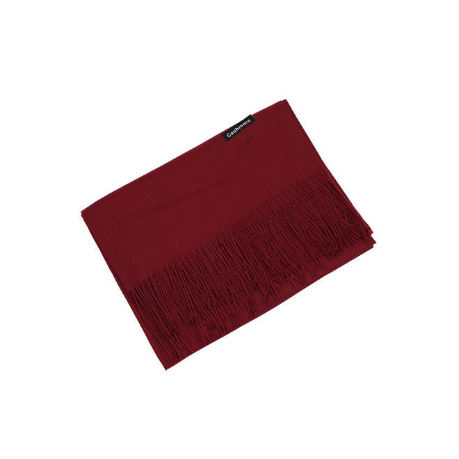 Women Elegant Solid Color Tassel Decorated Warm Shawl