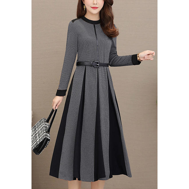 Women Slim Fit Long Sleeved Elegant Dress