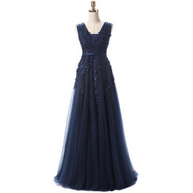 Women V-Neck Decorated Fancy Wedding Dress