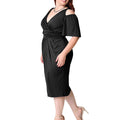 Women Pleated Waist Elegant Cut Off Shoulder Dress