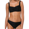 Women Breathable Two Piece Halter Neck Elegant Solid Colored Swimwear