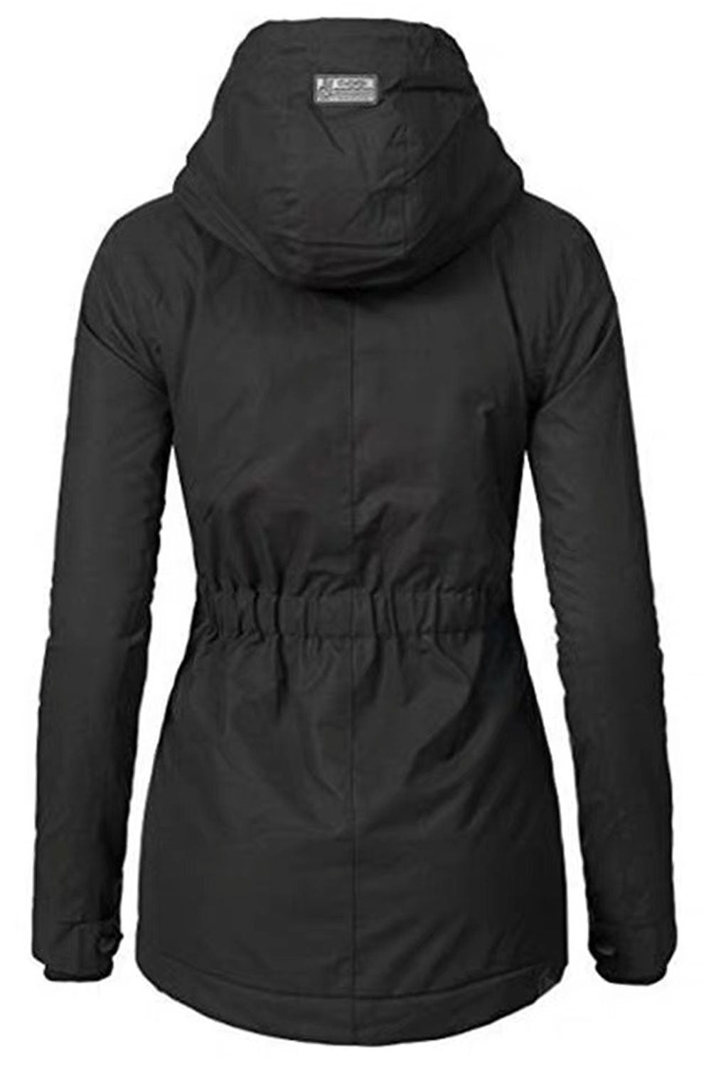 Women Hooded Neck Solid Colored Long Sleeve Comfy Casual Jacket