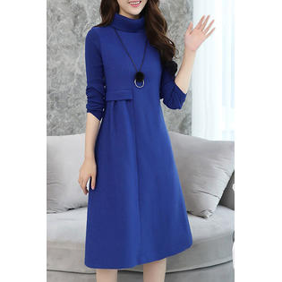 Women Short Sleeve Round Neck Irregular Dress