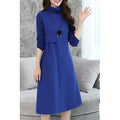 Women Short Sleeve Round Neck Irregular Dress