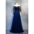 Women Sheered Neck Slim Wedding Party Dress