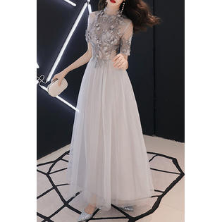 Women High Neck Elegant Wedding Party Dress
