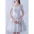 Women Wrap Sleeve Decorated Evening Party Dress