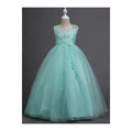 Kids Girls Flower Lace Ball Gown Fancy Dress