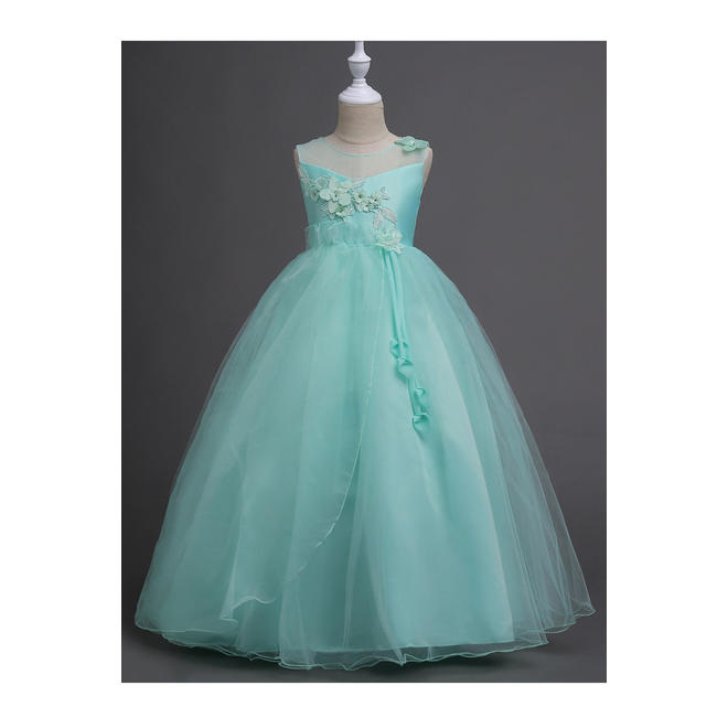 Kids Girls Flower Lace Ball Gown Fancy Dress