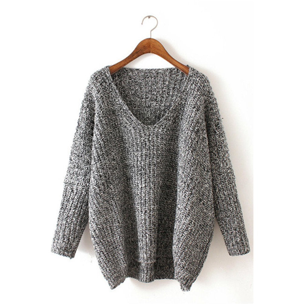 Women Superb Long Sleeve V-Neck Slim Fit Winter Casual Knitted Sweater