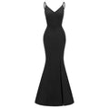 Women Mermaid Style V-Neck Deep Back Slim Dress