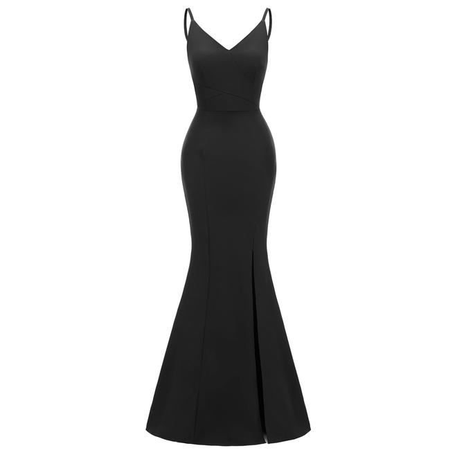 Women Mermaid Style V-Neck Deep Back Slim Dress