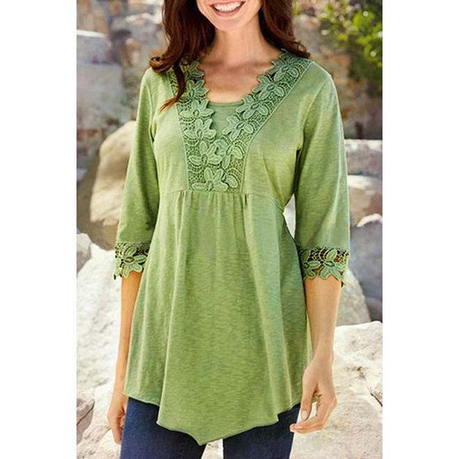 Women Trendy Square Neck Superb Embroidered Pattern Relax Fit Breathable Blouse