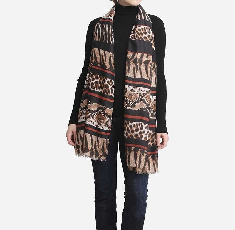 Women's Fashion Animal Print Skinny Scarf