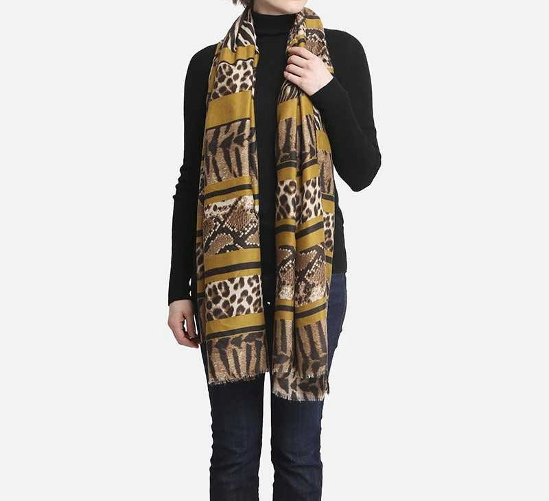 Women's Fashion Animal Print Skinny Scarf