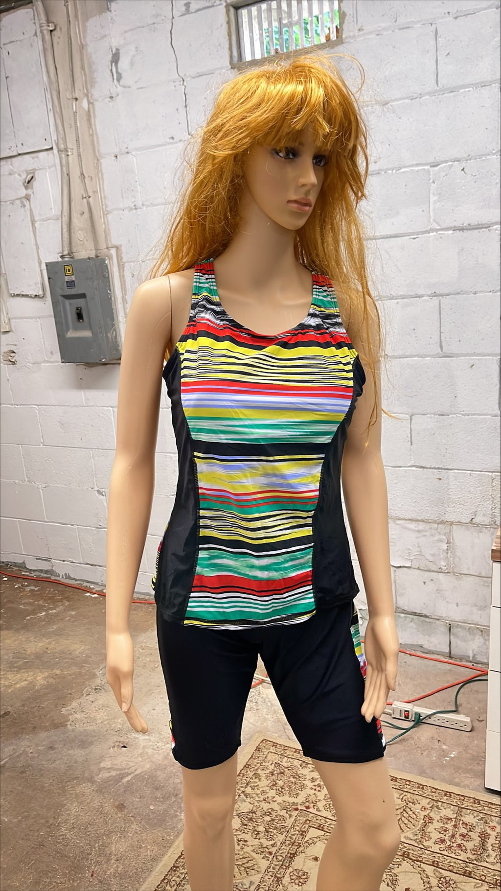 Women Lovely Printed Pattern Summer Sleeveless Easy Round Neck Casual Two-Piece Pool Swimwear