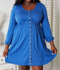 Women's Double Take Scoop Neck Empire Waist Long Sleeve Magic Dress