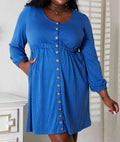Women's Double Take Scoop Neck Empire Waist Long Sleeve Magic Dress