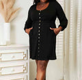 Women's Double Take Scoop Neck Empire Waist Long Sleeve Magic Dress