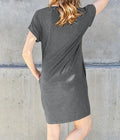 Women's Basic Bae Full Size Round Neck Short Sleeve Dress with Pockets