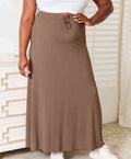 Women's Double Take Full Size Soft Rayon Drawstring Waist Maxi Skirt Rayon