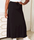 Women's Double Take Full Size Soft Rayon Drawstring Waist Maxi Skirt Rayon