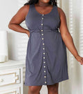 Women's Double Take Sleeveless Button Down Magic Dress