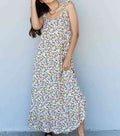 Women's Doublju In The Garden Ruffle Floral Maxi Dress in Natural Rose