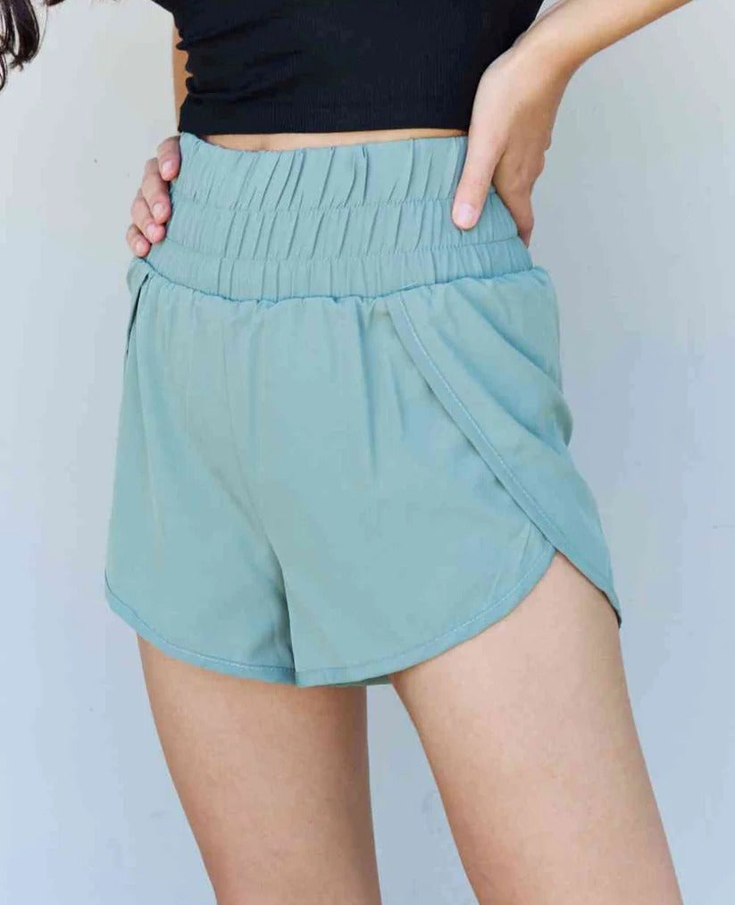 Women's Ninexis Stay Active High Waistband Active Shorts in Pastel Blue